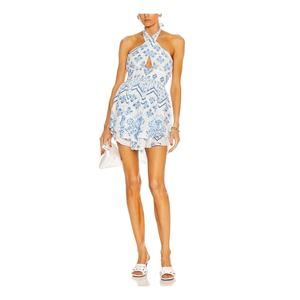 Rococo Sand Floral Halter Mini Dress